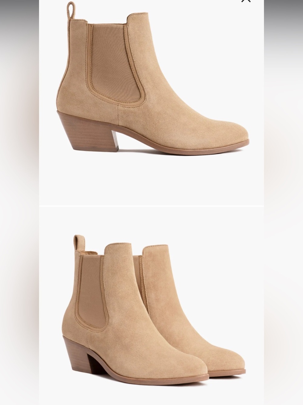 Thursday Boot Company Suede leather Chelsea Ankle Boots Beige slip on 5.5